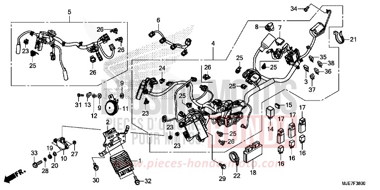KABELBAUM von CBR650F GRAND PRIX RED (R380) von 2018