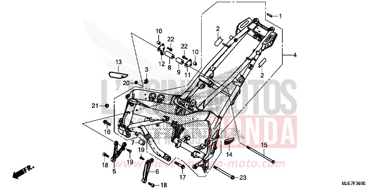 RAHMENKOERPER von CBR650F GRAND PRIX RED (R380) von 2018