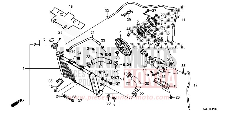 KUEHLER von CBR650F GRAND PRIX RED (R380) von 2018