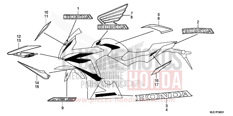 MARKE (2) von CBR650F GRAND PRIX RED (R380) von 2018