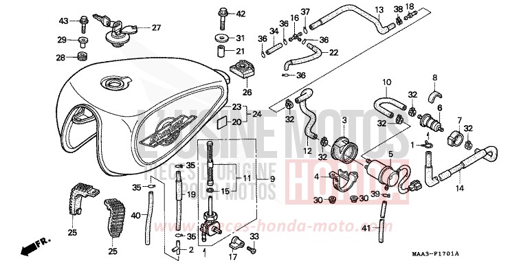 KRAFTSTOFFTANK/KRAFTSTOFFPUMPE (VT1100CV/CW/C2) von Shadow SCHWARZ (NH1G) von 1998