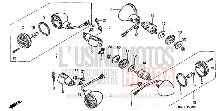 BLINKER von Shadow REARL SEDONA RED (R223) von 1999