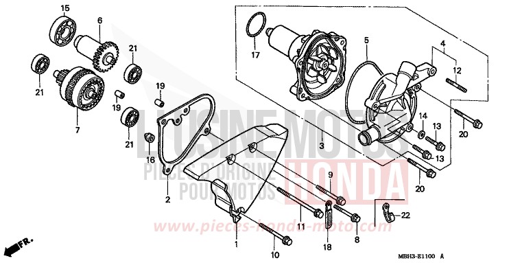 WASSERPUMPE von Shadow REARL SEDONA RED (R223E) von 1999