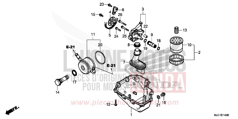 OELWANNE/OELPUMPE von CBR650F PEARL METALLOID WHITE (NHA96) von 2018