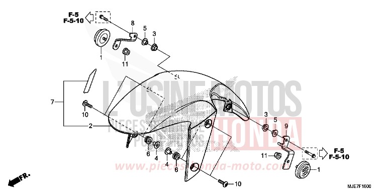 KOTFLUEGEL, VORNE von CBR650F PEARL METALLOID WHITE (NHA96) von 2018