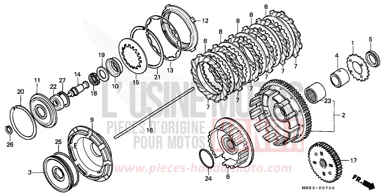 KUPPLUNG von Shadow CANDY SPECTRA RED (R176BA) von 1994