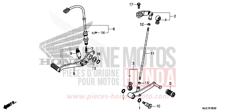 PEDAL von CBR650F PEARL METALLOID WHITE (NHA96) von 2018