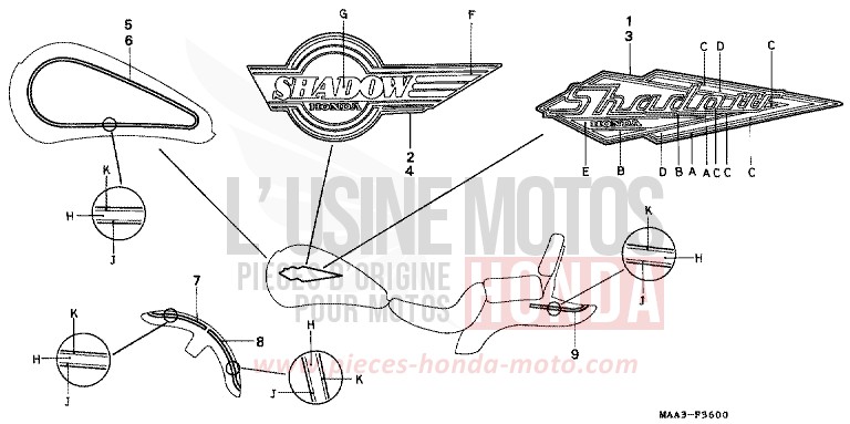 STREIFEN/MARKE (VT1100CS/CT) von Shadow CANDY SPECTRA RED (R176BA) von 1995