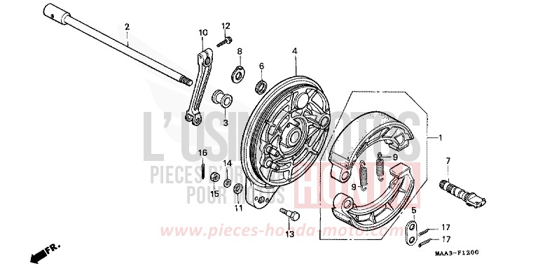 BREMSPLATTE, HINTEN (VT1100C) von Shadow PEARL ATLANTIS BLUE (B142AA) von 1995