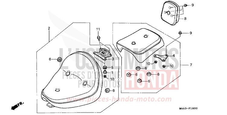 SITZ (VT1100CS/CT) von Shadow PEARL ATLANTIS BLUE (B142AA) von 1995