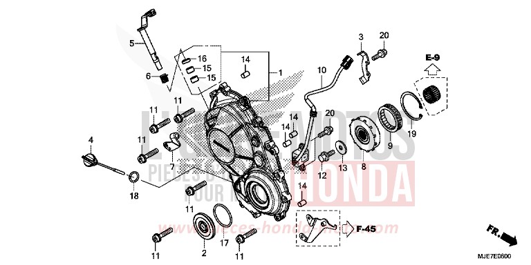 KURBELGEHAEUSEABDECKUNG von CBR650F SWORD SILVER METALLIC (NHA95) von 2018