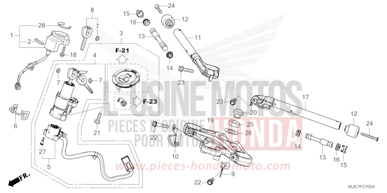 ROHRGRIFF/OBERE BRUECKE von CBR650F SWORD SILVER METALLIC (NHA95) von 2018