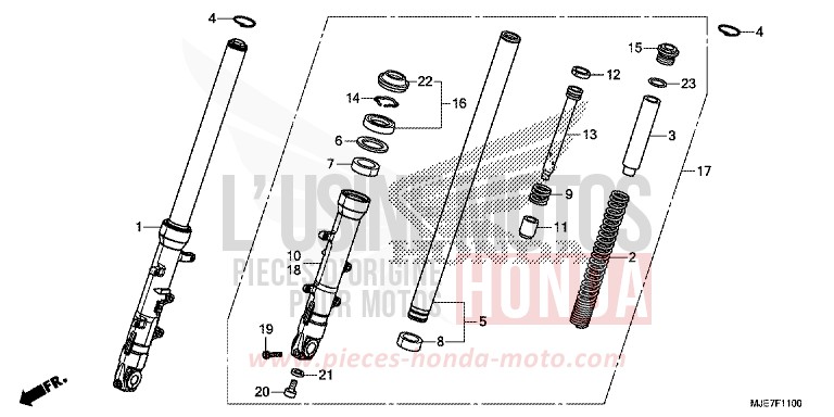 GABEL, VORNE von CBR650F SWORD SILVER METALLIC (NHA95) von 2018