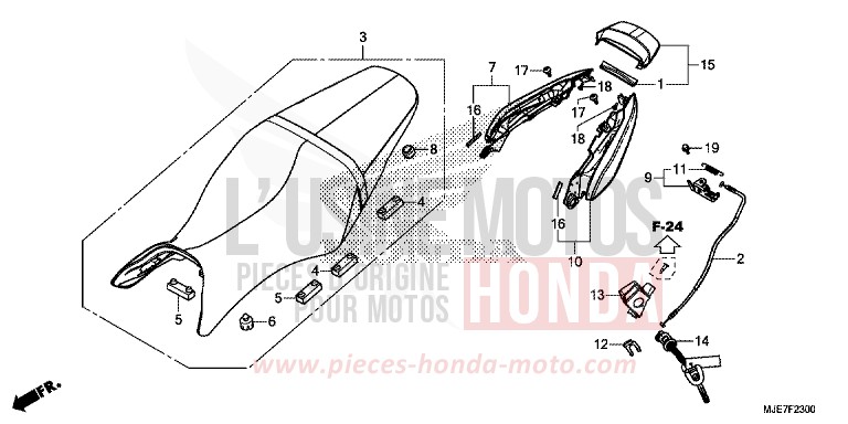 SITZ/WINDLAUF, HINTEN von CBR650F SWORD SILVER METALLIC (NHA95) von 2018