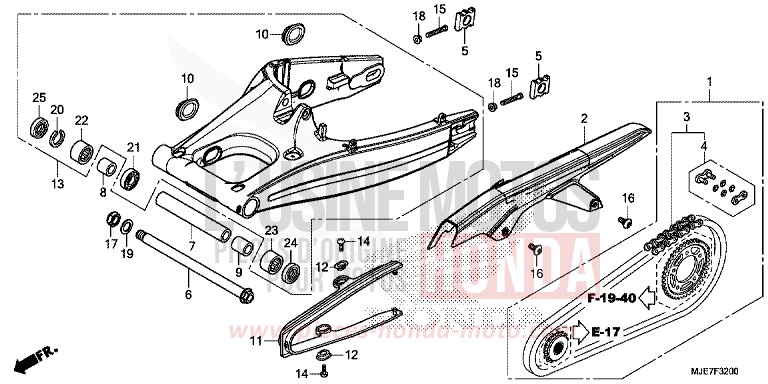 SCHWINGE von CBR650F SWORD SILVER METALLIC (NHA95) von 2018