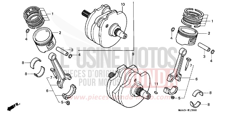 KURBELWELLE/KOLBEN von Shadow SCHWARZ (NH1K) von 1996