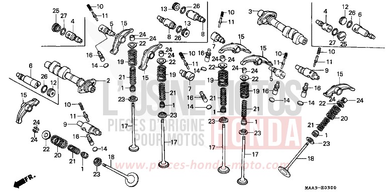 NOCKENWELLE/VENTIL von Shadow PEARL HOD ROD YELLOW (Y130A) von 1997