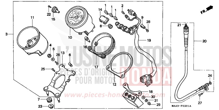 MESSGERAET (VT1100CV/CW/C2) von Shadow REARL SEDONA RED (R223Q) von 1997