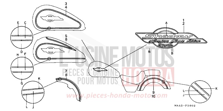 STREIFEN/MARKE (VT1100C2) von Shadow REARL SEDONA RED (R223U) von 1998