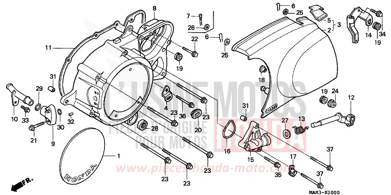 KURBELGEHAEUSEDECKEL, L. von Shadow SCHWARZ (NH1) von 1999