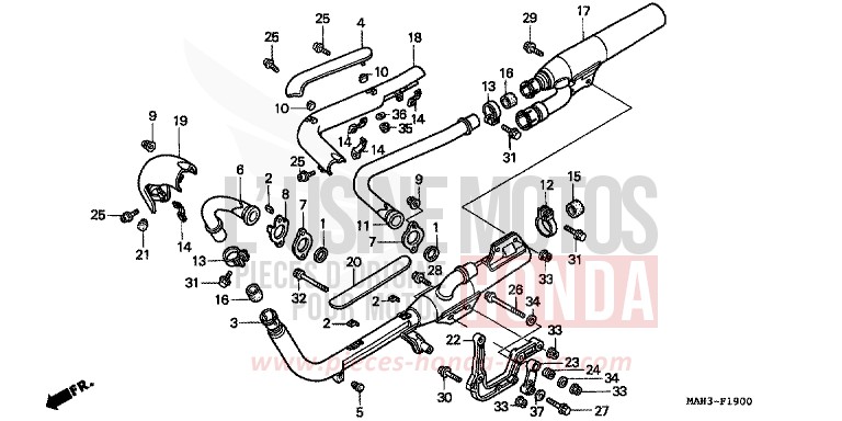 ABGAS-SCHALLDAEMPFER von Shadow REARL SEDONA RED (R223) von 1999