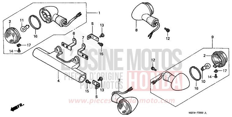 BLINKER von Shadow REARL SEDONA RED (R223E) von 1999