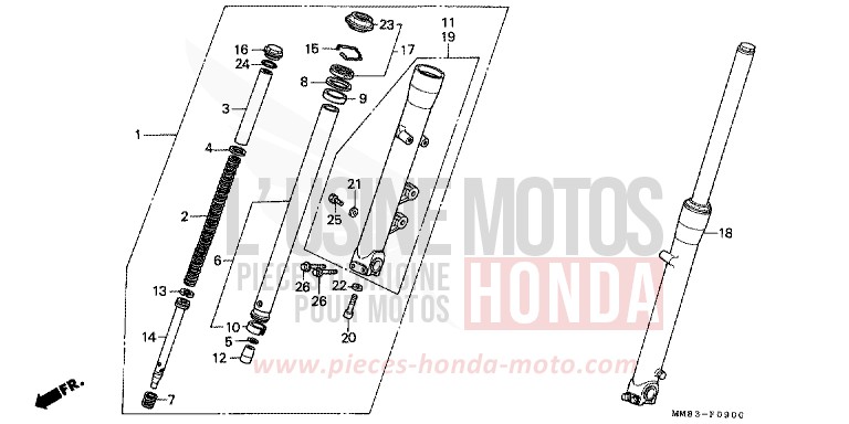 GABEL, VORNE von Shadow SCHWARZ-Z (NH1Z) von 1988