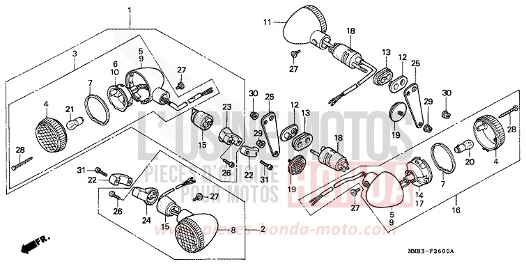 BLINKER von Shadow CANDY SPECTRA RED (R176BA) von 1988