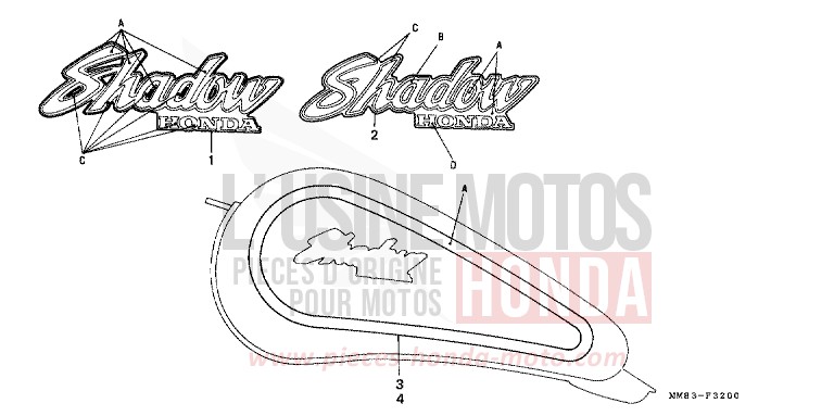 STREIFEN/MARKE (VT1100CH/CJ) von Shadow CANDY SPECTRA RED (R176BA) von 1988