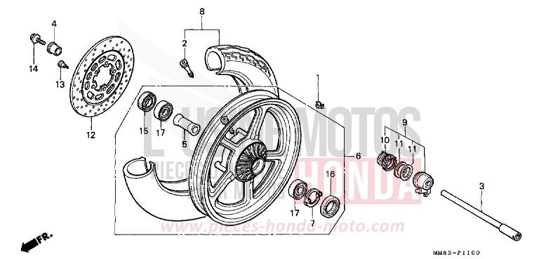 VORDERRAD von Shadow PEARL ATLANTIS BLUE (B142AA) von 1988