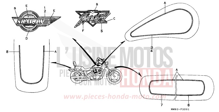 STREIFEN/MARKE (VT1100CN/CP/CR) von Shadow PEARL ATLANTIS BLUE (B142AA) von 1994