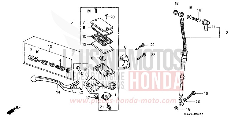 VORDERRADBREMSE (VT1100CS/CT) von Shadow CANDY SPECTRA RED (R176BA) von 1995