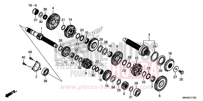 GETRIEBE von CBR650R GRAND PRIX RED (R380) von 2019