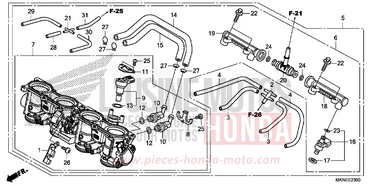 DROSSELKLAPPENGEHAEUSE von CBR650R GRAND PRIX RED (R380) von 2019