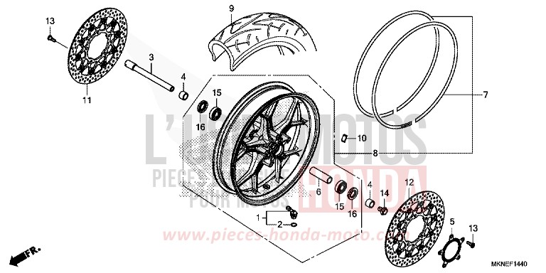 VORDERRAD von CBR650R GRAND PRIX RED (R380) von 2019
