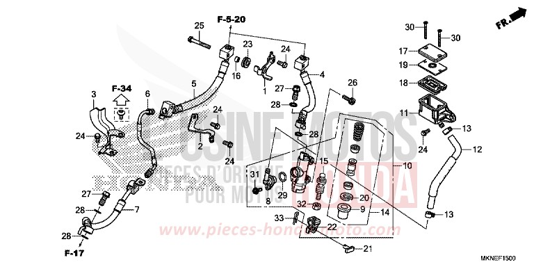 REAR BRAKE MASTER CYLINDER von CBR650R GRAND PRIX RED (R380) von 2019