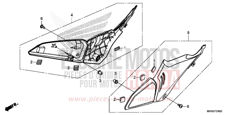 SEITENABDECKUNG von CBR650R GRAND PRIX RED (R380) von 2019