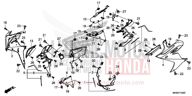 MITTLERER WINDLAUF von CBR650R GRAND PRIX RED (R380) von 2019