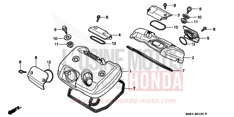 ZYLINDERKOPFDECKEL von Shadow SCHWARZ (NH1K) von 1994