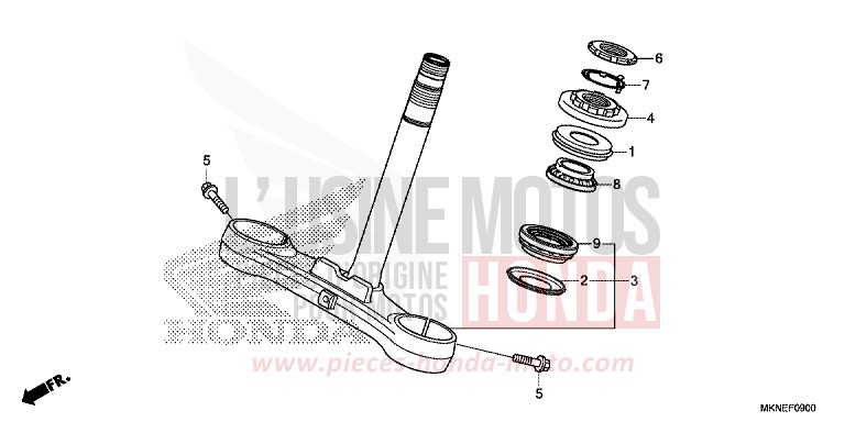 LENKSCHAFT von CBR650R MAT GUNPOWDER BLACK METALLIC (NH436) von 2019