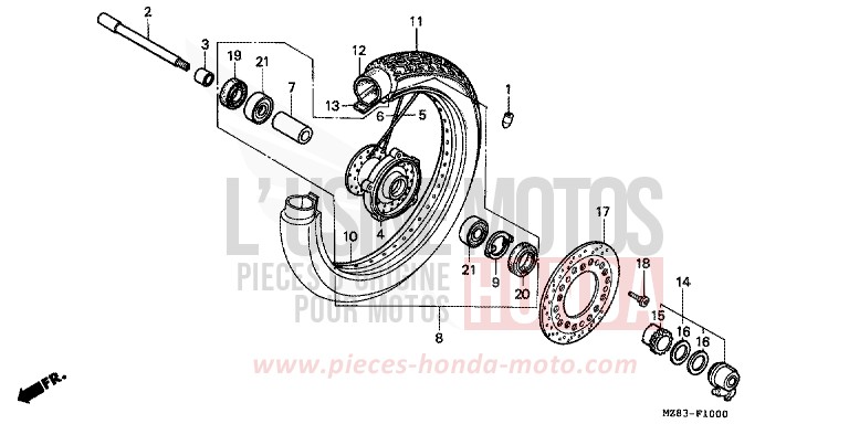 VORDERRAD von Shadow PEARL CORAL REEF BLUE (B140A) von 1994