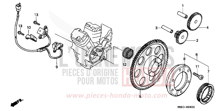 IMPULSGEBER/ ANLASSERKUPPLUNG von Shadow CANDY GLORY RED-U (R101B) von 1995