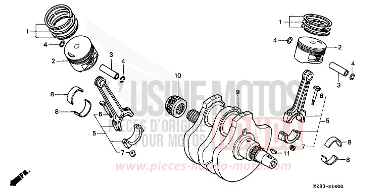 KURBELWELLE/KOLBEN von Shadow CANDY GLORY RED-U (R101B) von 1995