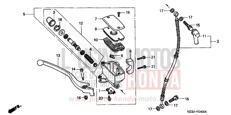 VORDERRADBREMSE von Shadow SCHWARZ (NH1K) von 1996