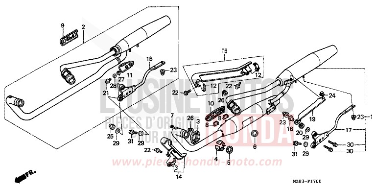 ABGAS-SCHALLDAEMPFER von Shadow SCHWARZ (NH1K) von 1996