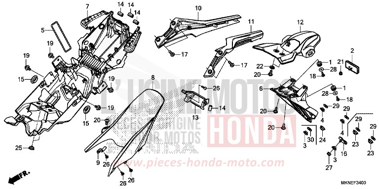 KOTFLUEGEL, HINTEN von CBR650R GRAND PRIX RED (R380) von 2019