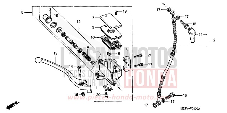 VORDERRADBREMSE von Shadow SAHARA BULE METALLIC (PB273) von 1999