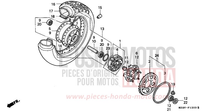 HINTERRAD von Shadow SAHARA BULE METALLIC (PB273) von 1999