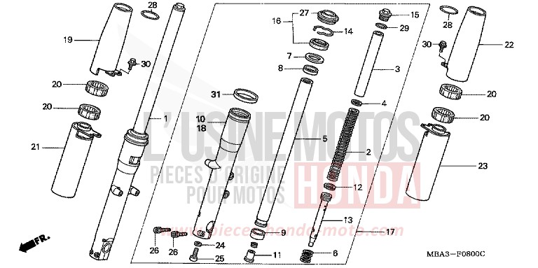 GABEL, VORNE von Shadow SCHWARZ (NH1) von 1997