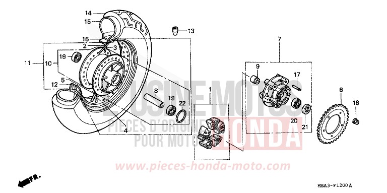 HINTERRAD von Shadow SCHWARZ (NH1) von 1997